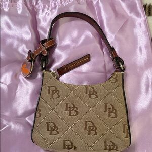 Dooney & Bourke Beige and Brown Itty Bitty Bag
